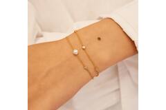  Luna Gaze - Bracelets à maillons - Argent / GP 14 carats - Perle - 18,5cm